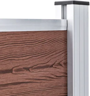 vidaxl Ogrodzenie ogrodowe WPC, 526x106 cm, brązowe 3053244 - Ogrodzenia - miniaturka - grafika 4