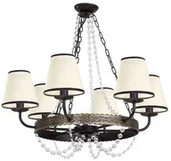 Lampy sufitowe - Luminex Lampa wisząca Valentino 9322 lampa sufitowa 6x60W E14 czarna mosiądz beż - miniaturka - grafika 1