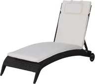 Poduszki ogrodowe - Outsunny POKROWIEC NA LEŻAK OGRODOWY Z ZAGŁÓWKIEM kremowo-biały - miniaturka - grafika 1