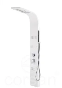 Corsan Panel prysznicowy A-013T Led z kaskadą czarny RAL 9017 Termostat A-013T - Panele prysznicowe - miniaturka - grafika 3