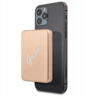 Guess Powerbank indukcyjny 5W 3000mAh złoty/gold MagSafe GUE001299 - Powerbanki - miniaturka - grafika 4