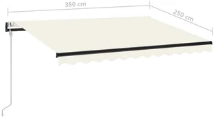 VidaXL Lumarko Automatycznie zwijana markiza, 350 x 250 cm, kremowa! 3069087 VidaXL - Markizy - miniaturka - grafika 8