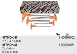 Beta KPL.8 KLUCZY TRZP. KĄTOWYCH INOX 96TINOX/S8 - Klucze i nasadki - miniaturka - grafika 2