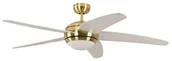 Wentylatory sufitowe - Pepeo pepeo wentylator sufitowy melton mosiądz z pilotem zdalnego sterowania, biały - miniaturka - grafika 1
