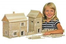 Walachia Drewniany zestaw do składania belki Vario Massive W-25 Domki dwa z płotem 209 elementów - Modele do sklejania - miniaturka - grafika 2