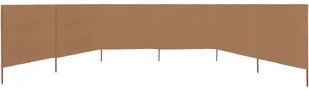 vidaXL Parawan 6-skrzydłowy z tkaniny, 800x160 cm, taupe vidaXL - Pawilony ogrodowe - miniaturka - grafika 3