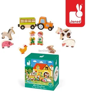 Janod Farma zestaw drewniany 10 elementów kolekcja Story, J08514 - Klocki - miniaturka - grafika 2