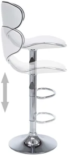 vidaXL Krzesła barowe, 2 szt., białe, sztuczna skóra - Taborety i hokery - miniaturka - grafika 5