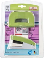 Zszywacze biurowe - Zestaw biurowy, Novu, zszywacz i dziurkacz, zielony - miniaturka - grafika 1