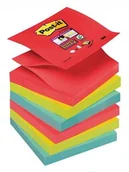 Etykiety samoprzylepne i bloki etykiet - Post-It 3M Bloczek samoprzylepny Super sticky Z-Notes (R330-6SS-JP), 76x76mm, 6x90 kart., energiczne kolory 3M-70005253573 - miniaturka - grafika 1
