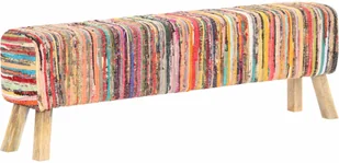 vidaXL Ławka, 160 cm, obita kolorową tkaniną chindi vidaXL - Ławki do przedpokoju - miniaturka - grafika 7