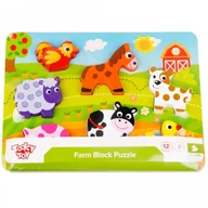 Puzzle - Tooky Toy TOOKY TOY Grube Puzzle Farma TKC479 - miniaturka - grafika 1