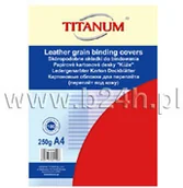 Szkolne artykuły papiernicze - Titanum Karton do bindowania skóropodobny A4 czerwony 250g - miniaturka - grafika 1