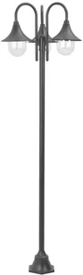vidaXL Latarnia ogrodowa 3-punktowa, 220 cm, E27, kolor brązu - Lampy ogrodowe - miniaturka - grafika 2