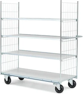 AJ Produkty Wózek z półkami, 4 półki, 1400x600 mm - Wózki magazynowe AJ Produkty Wózek z półkami, 4 półki, 1400x600 mm - Wózki magazynowe - miniaturka - grafika 1