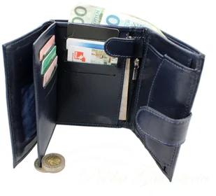 Elkor Portfel Skórzany (PL) Skóra Licowa Duży Pionowy Z Zapięciem Dwa Skrzydełka Zapinka Wewnątrz - Portfele - miniaturka - grafika 5