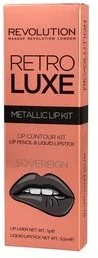 Makeup Revolution Zestaw do makijażu ust - Retro Luxe Metallic Lip Kit Zestaw do makijażu ust - Retro Luxe Metallic Lip Kit - Pozostałe akcesoria do makijażu - miniaturka - grafika 3