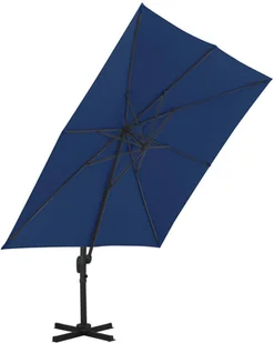 vidaXL Parasol wiszący z aluminiowym słupkiem 3x3 m błękit lazur 47002 - Parasole ogrodowe - miniaturka - grafika 5