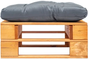 vidaXL Ogrodowy puf z palet, szara poduszka, miodowy brąz, drewno vidaXL - Pozostałe meble ogrodowe - miniaturka - grafika 2