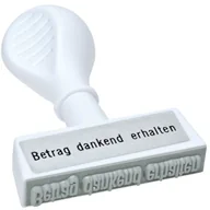 Pieczątki - Wedo 1937 magazyn pieczęć tekstowa kwota dankend otrzymuje odcisku, tworzywo sztuczne, szerokość 45 MM ergonomiczny uchwyt, biały 1937 - miniaturka - grafika 1