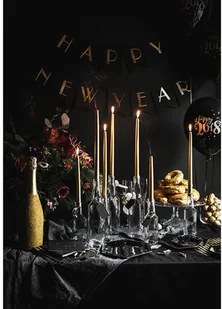 PartyDeco Świeca stożkowa, metalik, złota 10 sztuk - Gadżety dla niej i dla niego - miniaturka - grafika 4