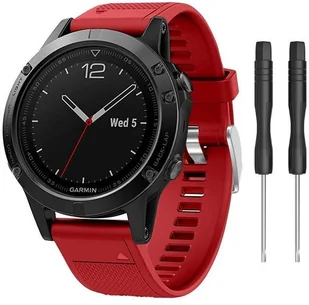 Alogy Gumowy pasek karbon do Garmin Fenix 5/5 Plus/6/6 pro czerwony 6823X2 - Akcesoria do smartwatchy - miniaturka - grafika 2