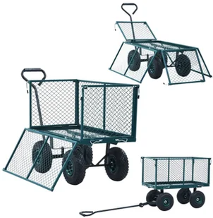 vidaXL Ogrodowy wózek ręczny, zielony, 350 kg - Taczki - miniaturka - grafika 5