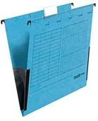 Teczki i skoroszyty - FALKEN Teczka zawieszkowa z płóciennym bokiem Falken Unireg opakowanie 5 szt. Wyprodukowano w Niemczech. Tekturowa A4 z plastikową fiszką niebieska Idealna do kartoteki do biur i urzędów. Błękitny Anioł 11288016 - miniaturka - grafika 1