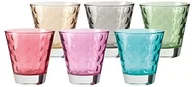 Szklanki - Leonardo LEONARDO 047284 Optic zestaw 6 Becher Klein posortowane pod względem koloru, szkło, wielobarwny, 8.5 x 8.5 x 9 cm, 6 jednostek 047284 - miniaturka - grafika 1