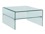 Ławy i stoliki kawowe - Unique Vente Kwadratowy stolik kawowy STILEOS - Podwójny blat - Hartowane szkło - miniaturka - grafika 1