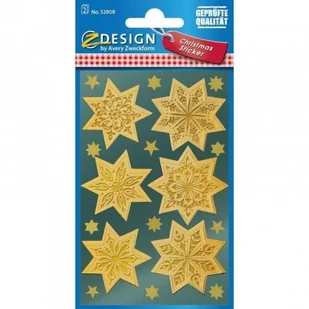 Naklejki Z-DESIGN-złote gwiazdy AVERY ZWECKFORM 36szt. /52808/ ZW779 - Ozdoby bożonarodzeniowe - miniaturka - grafika 2