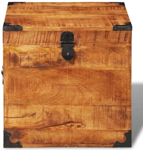 shumee Sześciokątna skrzynia z surowego drewna mango - Kołdry i poduszki dla dzieci - miniaturka - grafika 10