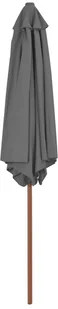 vidaXL Parasol ogrodowy na drewnianym słupku, 270 cm, antracytowy - Parasole ogrodowe - miniaturka - grafika 5