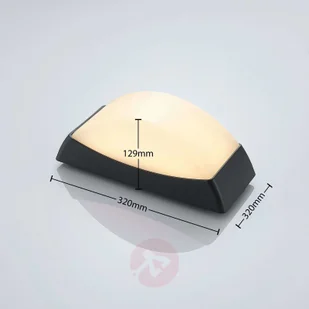 Lampenwelt Kinkiet zewnętrzny LED Alaxey, IP65, ciemnoszary - Lampy ogrodowe - miniaturka - grafika 4