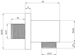 Deante Przyłącze kątowe kwadratowe CASCADA NERO NAC N55K - Akcesoria do armatury i ceramiki - miniaturka - grafika 2