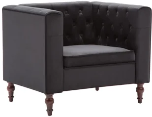 vidaXL Fotel tapicerowany aksamitem, 86 x 67 x 71 cm, czarny - Fotele - miniaturka - grafika 2