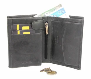 Pierre Cardin Portfel Męski Skórzany Skóra Licowa Duży Pionowy Z Zapięciem MATOWY VO02 326 A - Portfele - miniaturka - grafika 3