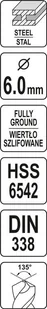 Yato WIERTŁO DO METALU DWUSTRONNE 6,0MM YT-40019 - Wiertła - miniaturka - grafika 5