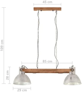 VidaXL Industrialna lampa wisząca, 25 W, srebrna, 109 cm, E27 320525  VidaXL - Lampy pozostałe - miniaturka - grafika 9