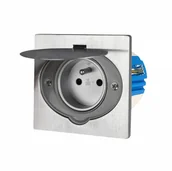 Wyłączniki światła i elektryczne - Orno Hermetyczne gniazdo elektryczne, IP55 stal nierdzewna, z wiatroszczelną puszką montażową - miniaturka - grafika 1