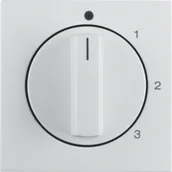 Wyłączniki światła i elektryczne - Hager sp. z o.o. B.x/S.1 Płytka czołowa z pokrętłem do łącznika 3-pozycyjnego z pozycją zerową, biały, połysk 1096898900 - miniaturka - grafika 1