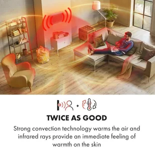 Klarstein Klarstein Hot Spot Slimcurve Double Wave grzejnik typu 2 w 1 ACO7-HtSpSlmcrvDW10W - Ogrzewanie przenośne - miniaturka - grafika 2