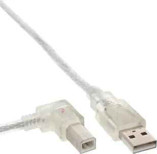 InLine 34516L USB 2.0 kabel, zagięty na B lewo, przezroczysty, 0,3 m - Kable USB - miniaturka - grafika 2
