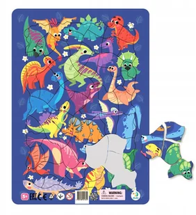 Puzzle Edukacyjne Układanka Z Ramką Dinozaury 21EL - Puzzle - miniaturka - grafika 2