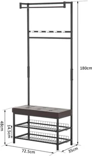 Homcom WIESZAK STOJAK PÓŁKA NA BUTY METAL - Szafki na buty - miniaturka - grafika 2