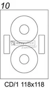 Etykiety do drukarek - Emerson Etykiety samoprzylepne CD 118X118 100ark (000375) - miniaturka - grafika 1