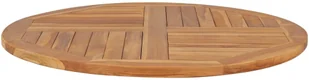 vidaXL Blat stołu, lite drewno tekowe, okrągły, 2,5 cm, 90 cm vidaXL - Blaty meblowe i parapety okienne - miniaturka - grafika 4