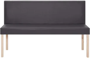 vidaXL Ławka, 139,5 cm, szara, sztuczna skóra vidaXL - Ławki do przedpokoju - miniaturka - grafika 5