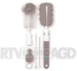 BabyOno zestaw szczotek do butelek i smoczków z wymienną rączką z mini gąbką szary 1 komplet [735/03] 9091137 - Kubki dla dzieci - miniaturka - grafika 2