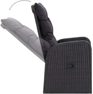 vidaXL 7-częściowy zestaw mebli ogrodowych, czarny 3067907 - Meble ogrodowe - miniaturka - grafika 6